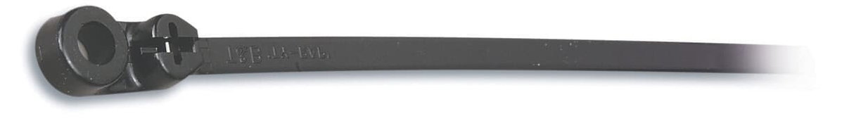 CABLE TIE 18LB 4IN BLK NYL MTG HOLE
