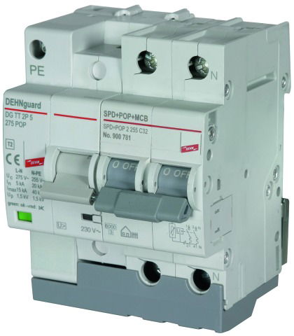 Dispositivo di protezione da sovratensio ni con interruttori magnetotermici e SPD