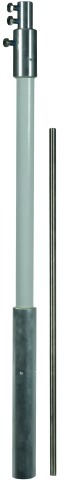 Tubo portante D 30 mm L 1990 mm PRFV/AL/ INOX con punta di captazione D 10 mm L 5 00 mm