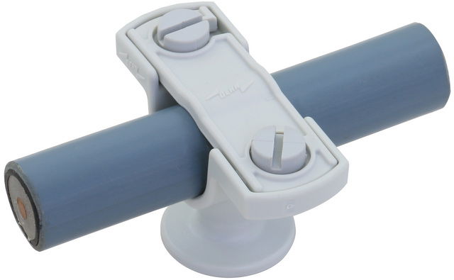Staffa portafilo PA grigio per conduttura HVI / CUI D 20mm con rivestimento D 30mm e IG M8