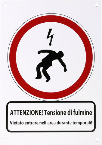 Cartello indicatore 210x297x0,7mm (FR/IT ) ATTENTION! Tension...../ATTENZIONE! Te nsione