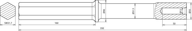 Attrezzo p.martello domolitore p.disp. d i prof. D 20mm L 300mm p. Atlas Copco – Immagine 2 di 2