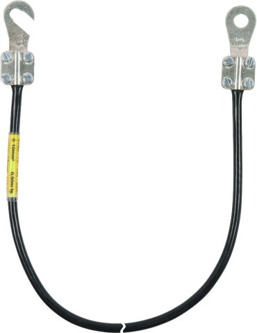 Cavo di messa a terra 16mm²/L 4,0m nero con cad. 1 capocorda (C)M8 e (B)M8/10