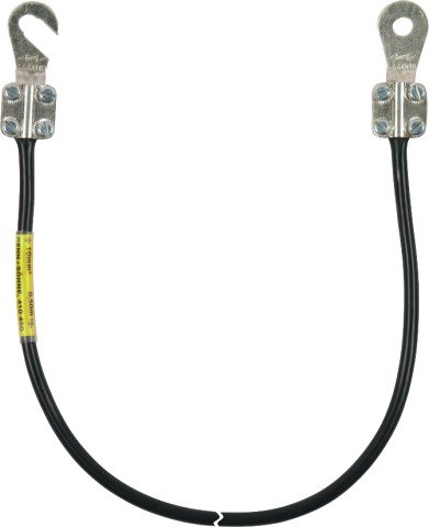 Cavo di messa a terra 10mm²/L 0,5m nero con cad. 1 capocorda (C)M8 e (B)M8/10
