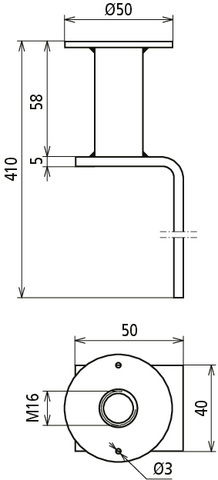 Flachstahl-Erdungsbrücke geb. Anschluss- platte mit Gewinde M16 D 50mm h 402mm – Immagine 2 di 2