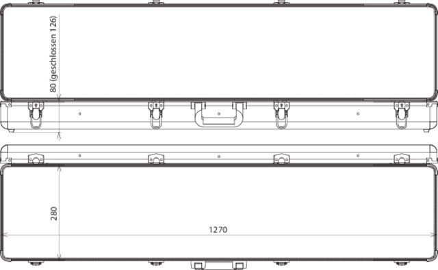 Valigia in materiale plastico vuota per rivelatore di tensione 1270 x 280 x 120 mm – Immagine 2 di 2