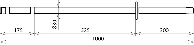 Fioretto isolante 36kV L 1000mm M12 ad esagono – Immagine 2 di 2