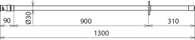 Fioretto isolante 72,5kV L 1300mm codolo a baionetta – Immagine 2 di 2