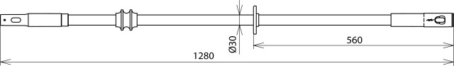 Isolierstange b. 36kV 50Hz D 30mm L 1280mm m. Steckkupplung – Immagine 2 di 2