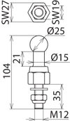 Punto fisso D=25mm/M12