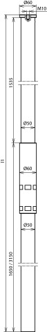 Tubo portante d 50 mm lungh. 4700mm PRFV/Al  per DEHNiso-Combi