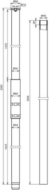 Tubo portante D 50mm M10 L 6000mm PRFV/A l componibile    -SET-
