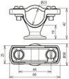 Staffa portafilo PA grigio per conduttura HVI D 23mm con rivestimento D 30mm e IG M8