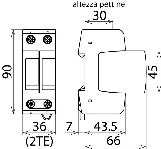 Limitatore di sovratensione Tipo 2 DEHNguard M per reti monofase TT e TN – Immagine 2 di 2