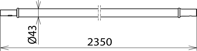 Handhabeverlängerung  m. Steckkupplung D 43mm L 2350mm – Immagine 2 di 2