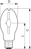 MH-NaSc - Halogen metal halide lamp without reflector - Potenza: 100 W - Classe di efficienza energetica (ELL): A+