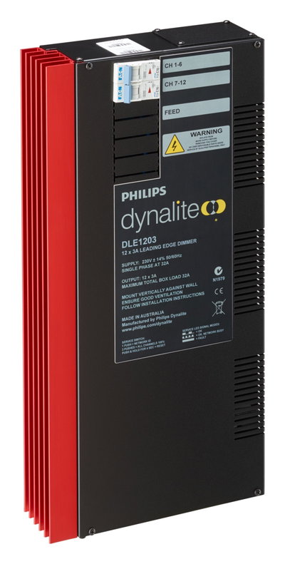 12 channel Leading Edge Dimmer Controller with a maximum load per channel of 3 A.