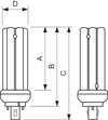 MASTER PL-T 2 Pin - Compact fluorescent lamp without integrated ballast - Potenza: 26 W - Classe di efficienza energetica (ELL): B