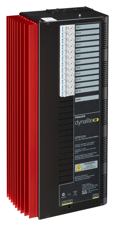 12 channel Trailing Edge Dimmer Controller with a maximum load per channel of 10 A.