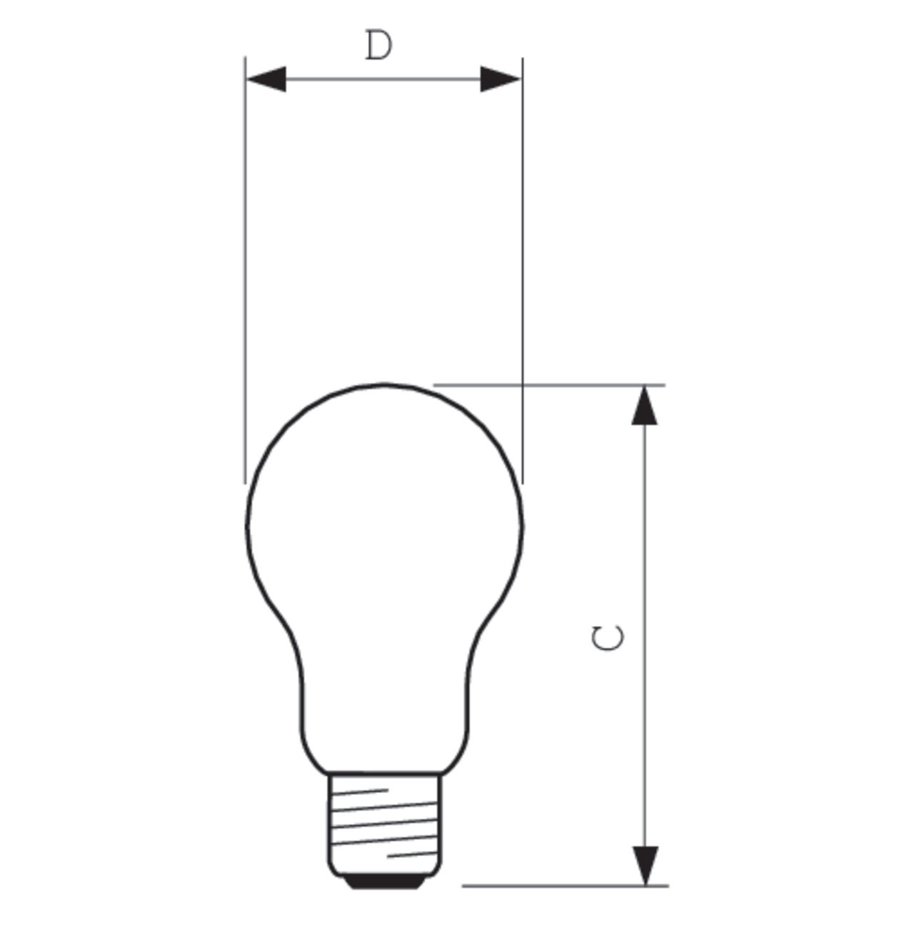 Bassa Tensione A60 - Standard-shaped incandescent lamp - Classe di efficienza energetica (ELL): D - Temperatura di colore correlata (Nom): 2700 K – Immagine 2 di 2