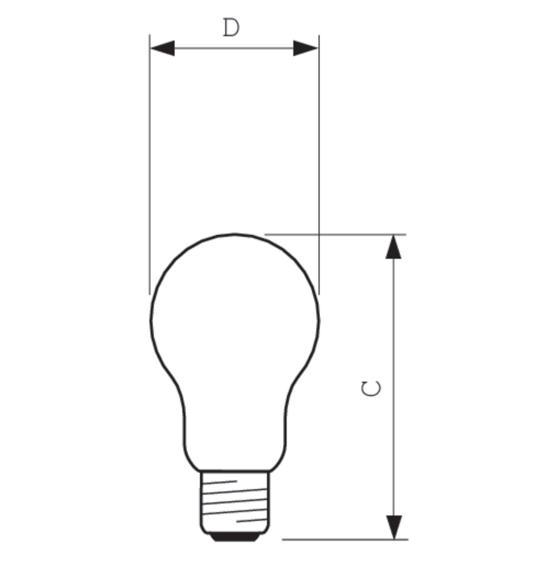 Bassa Tensione A60 - Standard-shaped incandescent lamp - Classe di efficienza energetica (ELL): D - Temperatura di colore correlata (Nom): 2700 K – Immagine 2 di 2