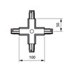 3-circuit power track adapter with DALI pulse control GAC600 - X-coupling piece 4x 90°