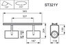 ST321Y GSA Projector CL trunk gen2 - Unità di alimentazione con interfaccia DALI e SystemReady, InterAct Ready - Ottica fascio medio MB - 24°