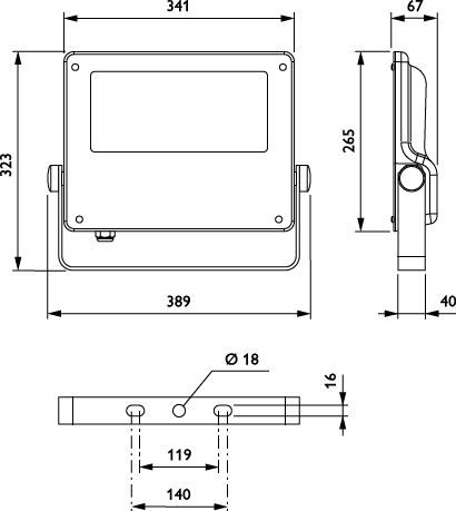 CoreLine Tempo Medium, Floodlight, 90 W, 12000 lm, 4000 K, CRI70, Asimmetrica, IP66 – Immagine 7 di 7