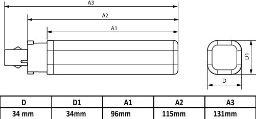 CorePro, LED, PL-C, HF/Mains, 128 mm, 5.5 W, 13W PL-C, 4000 K, 660 lm, CRI 82, 30000 ore – Immagine 4 di 4