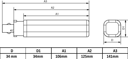 CorePro, LED, PL-C, HF/Mains, 128 mm, 6.5 W, 18W PL-C, 4000 K, 770 lm, CRI 82, 30000 ore – Immagine 4 di 4