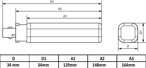 CorePro, LED, PL-C, HF/Mains, 148 mm, 9.5 W, 26W PL-C, 3000 K, 990 lm, CRI 82, 30000 ore – Immagine 4 di 4