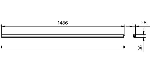 Ledinaire Batten, 24 W, L1500 mm, 2400 lm, 3000 K, Opale, IP20, TW1-ready – Immagine 9 di 9