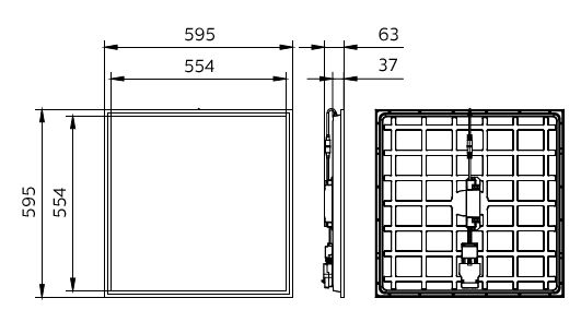 Pannello CoreLine gen6, All-in, 31 W, 22 W, 600x600 mm, VPC, 2900 lm, 3100 lm, 3350 lm, 3600 lm, 4000 lm, 4300 lm, 3000 K, 3500 K, 4000 K, DALI, UGR19 – Immagine 8 di 8
