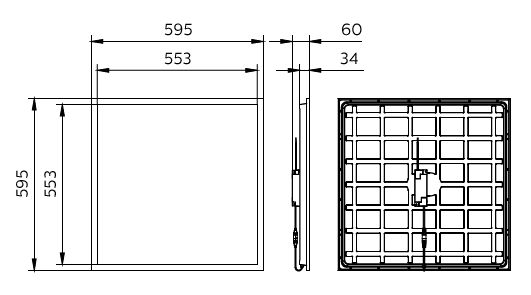 Pannello CoreLine gen6, (in brown Eco Packaging), 31 W, 600x600 mm, VPC, 4300 lm, 4000 K, EL-ready – Immagine 6 di 6
