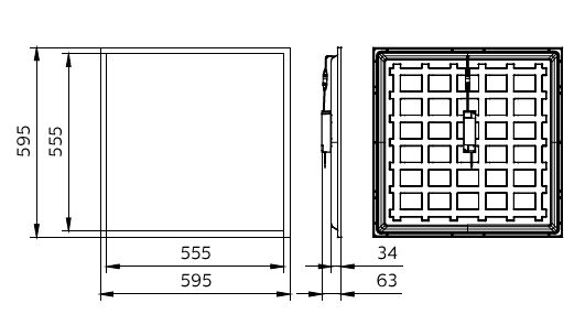 Ledinaire panel gen5, 28 W, 600x600 mm, VPC, 3400 lm, 4000 K – Immagine 8 di 8