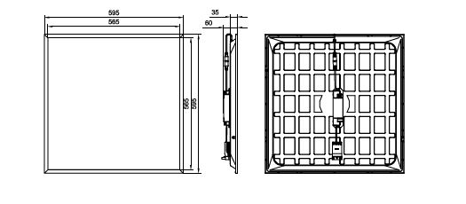 Ledinaire panel gen5, All-in, 30 W, 600x600 mm, VPC, 3400 lm, 3600 lm, 3000 K, 3500 K, 4000 K – Immagine 17 di 17