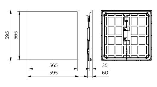 Ledinaire panel gen5, All-in, 30 W, 600x600 mm, VPC, 3400 lm, 3600 lm, 3000 K, 3500 K, 4000 K, UGR19 – Immagine 18 di 18