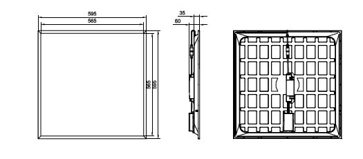 Ledinaire panel gen5, All-in, 28 W, 600x600 mm, VPC, 3400 lm, 3600 lm, 3000 K, 3500 K, 4000 K, UGR19 – Immagine 12 di 12