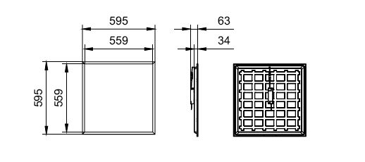 Ledinaire panel gen5, 28 W, 600x600mm, VPC, 3400 lm, 4000 K, Cavo, EL-ready – Immagine 6 di 6