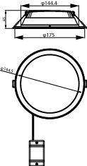 Ledinaire SlimDownlight, 12 W, D150 mm, 1200 lm, 4000 K, Angolo del fascio 110°, Bianco, IP20/40 – Immagine 4 di 4