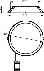 Ledinaire SlimDownlight, 19 W, D200 mm, 2000 lm, 3000 K, Angolo del fascio 110°, Bianco, IP20/40 – Immagine 4 di 4