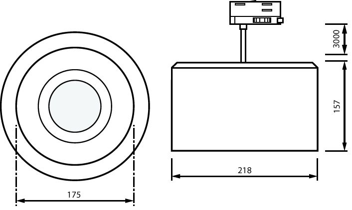 Drum, Pendant track-mounted, 3D printed, 16.5 W, D218 mm, 2279 lm, 4000 K, Riflettore speculare C, IP20 – Immagine 6 di 6