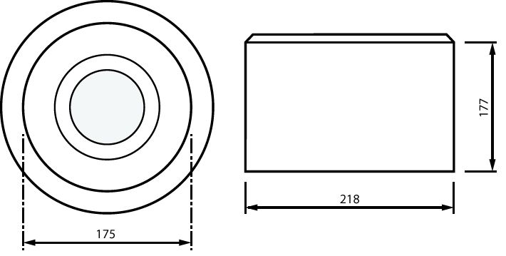 Drum, Surface-mounted, 3D printed, 16.5 W, D218 mm, 2279 lm, 4000 K, Riflettore speculare C, IP20, EL-DC – Immagine 6 di 6
