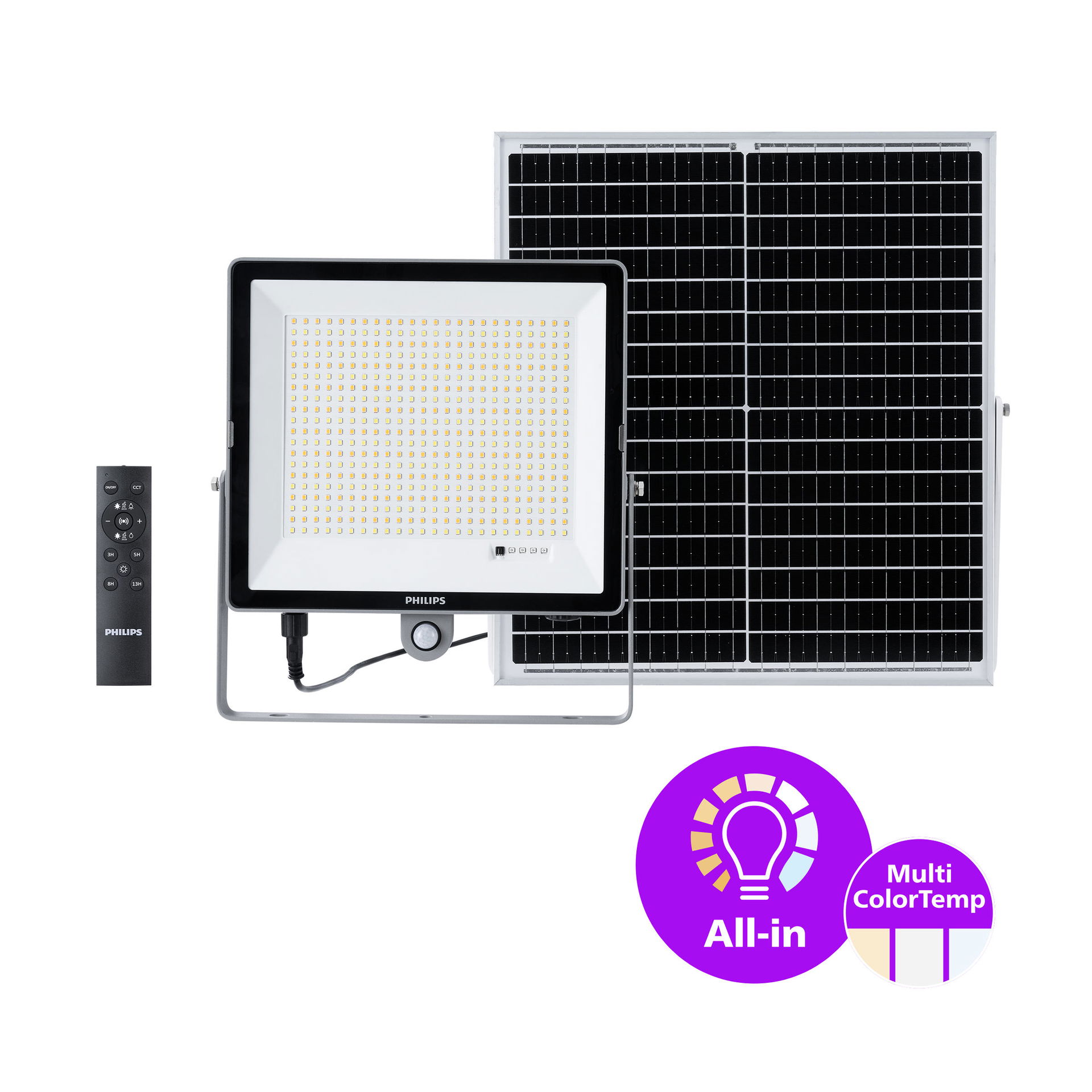 Ledinaire Floodlight Solar gen2 proiettore LED solare, 30 W, 4400 lm, 4800 lm, 3000 K, 4000 K, 6500 K, Riflettore bianco