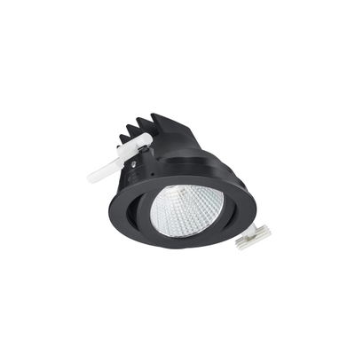LuxSpace Accent Compact Adjustable, Recessed, 19.8 W, D125 mm, 2600 lm, 3000 K, CRI90, Fascio largo, Riflettore PerfectAccent, Nero, IP20