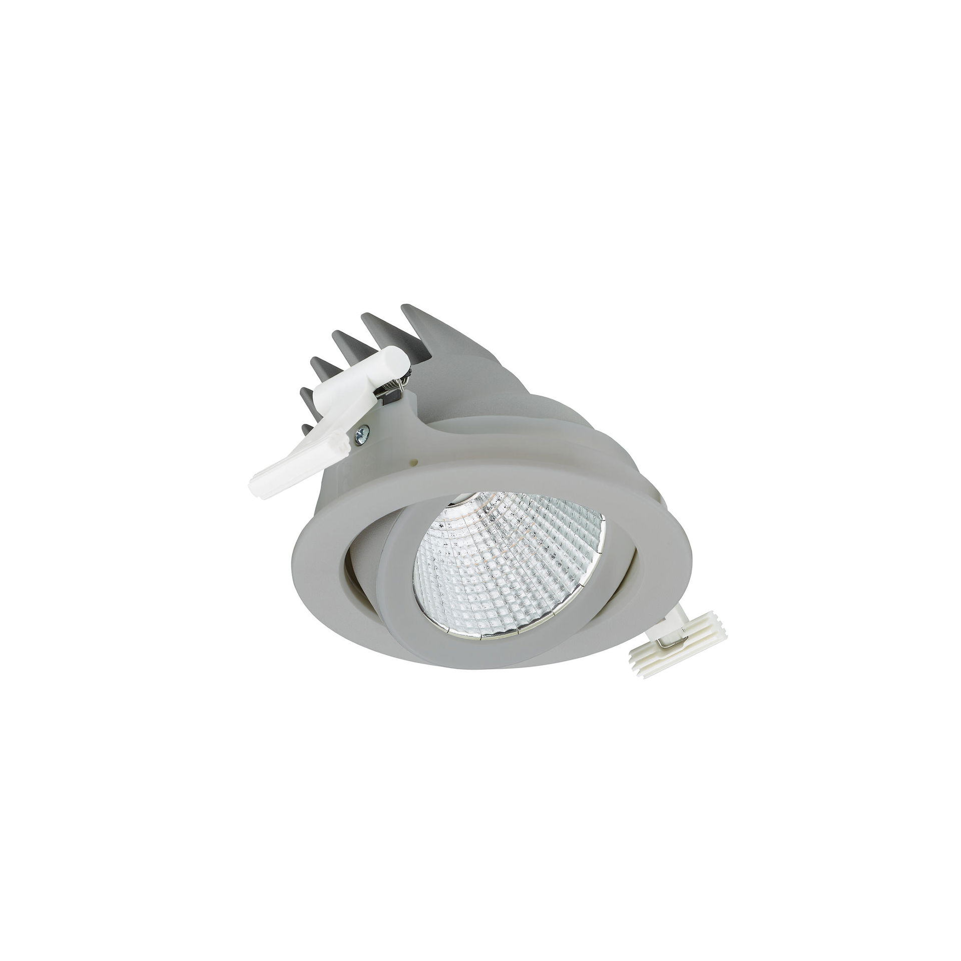 LuxSpace Accent Compact Adjustable, Recessed, 31 W, D125 mm, 4100 lm, 2700 K, Fascio largo, Riflettore PerfectAccent, Argento, IP20