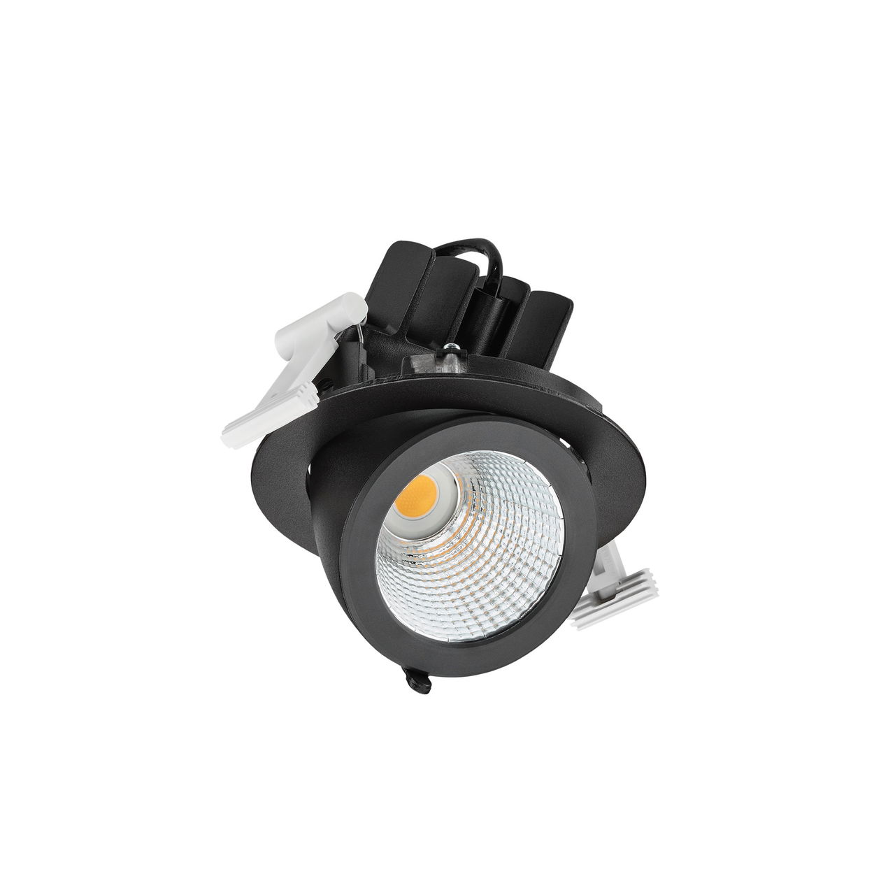 LuxSpace Accent Compact versione a gomito, Recessed, 19.8 W, D125 mm, 2600 lm, 3000 K, CRI90, Fascio largo, Riflettore PerfectAccent, Nero, IP20