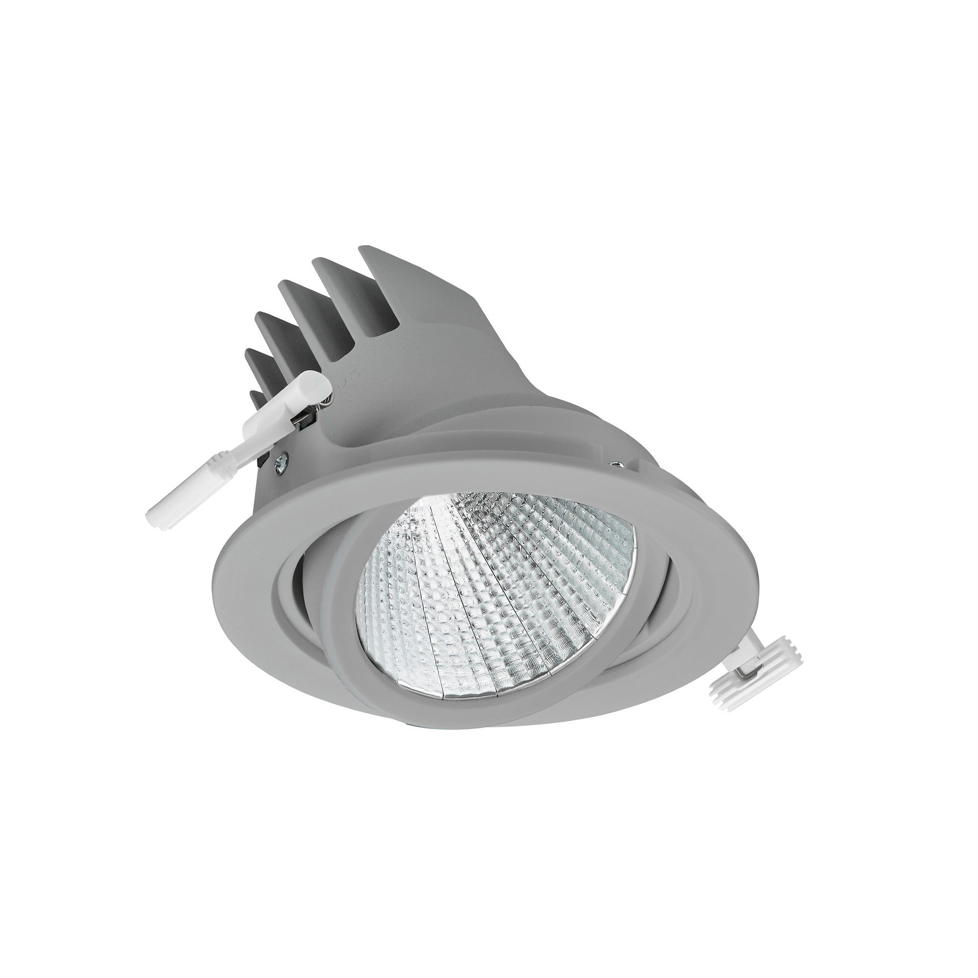 LuxSpace Accent Performance Adjustable, Recessed, 37.5 W, D155 mm, 5200 lm, 2700 K, Fascio extra largo, Riflettore PerfectAccent, Argento, IP20