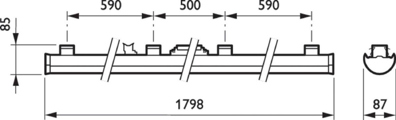 Maxos LED Performer, Trunking light panel, 60.1 W, L1800 mm, 9000 lm, 4000 K, DALI, Fascio medio, Trasparente, Bianco, IP40 – Immagine 7 di 8