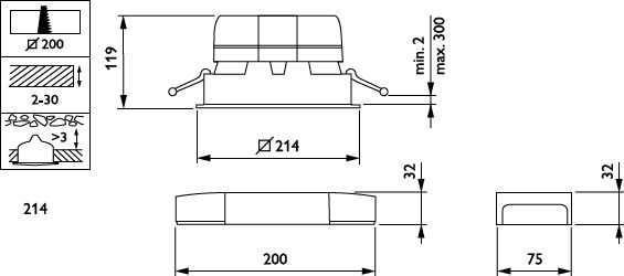 LuxSpace square, recessed, Downlight, UltraEfficient, 14.4 W, 200x200 mm, 2500 lm, 4000 K, Interact Ready, UGR19, VLC, IP20 – Immagine 2 di 2